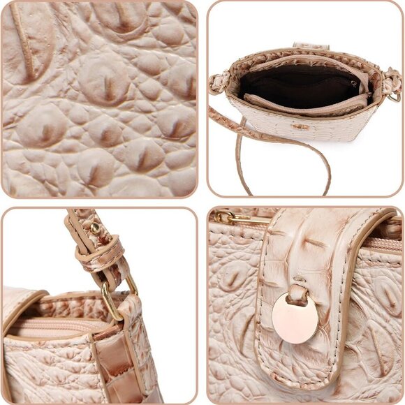 Crocodile Embossed Small Crossbody Bag Fashionable Magnetic Buckle Decoration Sh - Picture 7 of 7